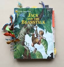 Jack And The Beanstalk Junk Journal Upcycled Golden Book Etsy In 2020 Upcycle Books Little Golden Books Birthday Scrapbook