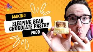 Sleeping Teddy Graham, chocolate pastry puff (so cute)