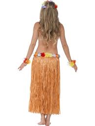 Adults Hula Honey Instant Kit Hawaiian 5pc Fancy Dress Grass