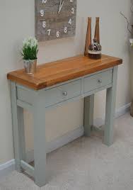 Camborne Painted Oak 2 Drawer Console Table W Shelf Sea Green Sage Hall Table Hall Table Oak Dining Table Refinishing Furniture