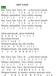 Not Angka Pianika Hey Tayo - (The Little Bus) | Pianika | Recorder | Keyboard | Suling | Chord Piano
