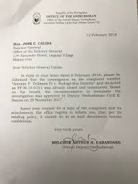 Check spelling or type a new query. Osg Shows Ombudsman Letter Saying Investigation On Trillanes Complaint Vs President Duterte Was Already Closed And Terminat Abs Cbn News Scoopnest