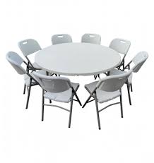 round folding table 1+ 8 folding chairs
