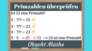 Liste von primzahlen von 1 bis einer zahl, welche du auswählst. Uberprufen Ob Eine Zahl Eine Primzahl Ist Schnell Einfach Erklart Obachtmathe Youtube