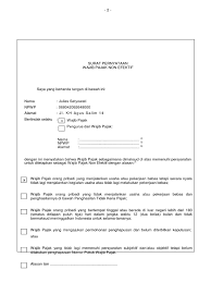 Surat pernyataan pemilik mengenai bpkb yang hilang (jika tidak terkait kasus pidan/perdata di atas kertas bermaterai). Surat Pernyataan Wp Non Efektif