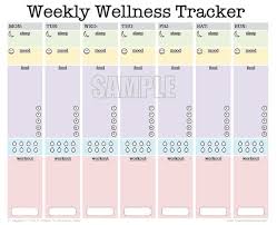 Weekly Wellness Tracker Fillable Workout Planner Sleep