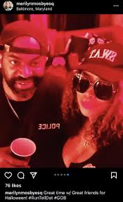 Soon-to-be-former States Attorney Marilyn Mosby and City Council President Nick  Mosby decided to attend a Halloween Party as a SWAT Cop and a Plain-clothes  Cop (or Knocker). The photo was briefly posted