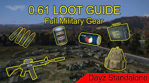 This tutorial will hopefully show you how to find food and water, guns and clothes as well as other loot to help you stay alive. Dayz Standalone Guide How To Find Loot In 0 61 Full Military Gear Guns Food Backpacks Youtube