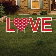 Valentine S Day Yard Decorations Love Yard Letters 23 5 H 4pcs Includes Metal Stakes Love Valentines Valentine Valentine Decorations
