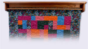 Custom Quilt Hanger With Shelf Wall Mounted Oak Wood Quilt Racks