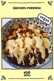 Snickers Porridge Veganes Rezept Auf 100affen De Rezept Rezepte Porridge Lebensmittel Essen