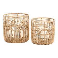 The open weave allows for the content to become part of the look. Natural Rattan Open Weave Waverly Basket World Market