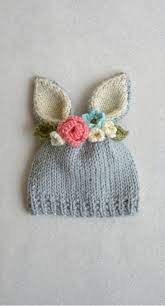 So Cute Easter Bunny Hat For Babies Knitted Hats Bunny Hat Knitting