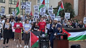 Local Palestinians rally in support of Gaza Strip victims