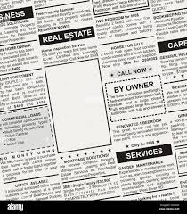 Blank classified ad newspaper business ...