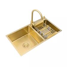 Topmount vs undermount kitchen sink. Above Counter Manual Gold Sink 304 Stainless Steel Kitchen Sinks Single Bowl Undermount Kitchen Sink Gold Basket Drainer Kitchen Sinks Aliexpress