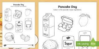 Recipe from darina allen's forgotten skills of cooking: Pancake Ingredients Colouring Page
