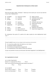Évoqués dans le questionnaire (conditions de travail, absence de promotion, mésentente avec un supérieur, procédure de licenciement). Calameo Questionnaire D Analyse Du Climat Social 2