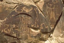 Meanwhile, the humans working to clear the forest run. Rock Art Blog
