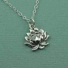 Detailed Lotus Flower Necklace 925 Sterling Silver Lotus Pendant Charm Jewelry Lotus Flower Necklace Turquoise Jewelry Native American Buddhist Jewellery