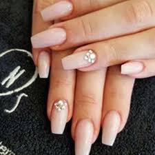 Nail Designs With Diamonds On One Finger Attractive Nail Design Finish the look with long squared off tips.