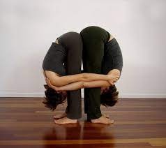 These 7 poses are strengthening, energizing, and also help to increase your flexibility. Double Standing Forward Bend Couples Yoga Poses Couples Yoga Partner Yoga Poses