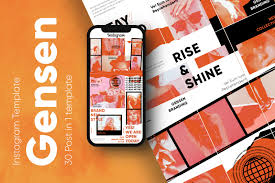 Social media mockups are essential for designers or agencies to see how an image will look when the post has already published. Gensen Instagram Template In Social Media Templates On Yellow Images Creative Store