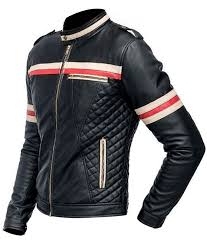 Black And White Striped Jacket Mens Mens Red And White Striped Black Motorcycle Jacket Leather Jacket Men Stylish Leather Jacket Jackets Men Fashion