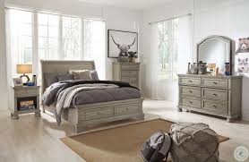 Allura silver panel bedroom set: Lettner Light Gray Youth Storage Sleigh Bedroom Set From Ashley Coleman Furniture