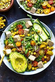 Summer Buddha Bowls With Turmeric Chickpeas Recipe On Yummly Yummly Recipe Chickpea Recipes Healthy Recipes Marinated Tofu