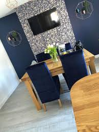 Chair Covers From Chairfx Navy Velvet Available In 4 Sizes This Is Size Large Blue Dining Chair Blue Velvet Chairs Dining Chair Covers