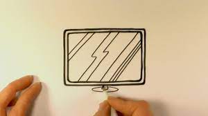 How To Draw A Cartoon Flat Screen Television - Youtube