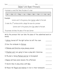 Second Grade Pronoun Worksheets 2nd Grade Esl Worksheet Valid Subject And Object Pronouns In 2020 Pronoun Worksheets Object Pronouns Personal Pronouns Worksheets