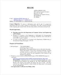 Computer Science Resume Example 9 Free Word Pdf Documents Download Free Premium Templates
