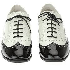 Black And White Oxfords Womens Pre Owned Chanel Black White Patent Leather Lace Up Brogues 595 Liked On Polyvore F Patent Leather Oxfords White Patent Leather Shoes Patent Leather Shoes