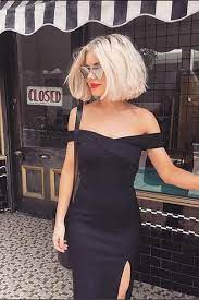 Off Shoulder Short Sleeves Split Pure Color Tee Length Dress Short Blonde Hair Short Blonde Thick Hair Styles