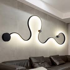Modern Vintage Led Wall Lights Creative Art Black Serpentine Wall Lamp Ceiling For Restaurant Livingroom Bedroom Home Deco Loft Led Indoor Wall Lamps Aliexpress