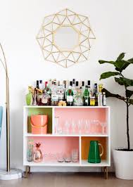 We are building a wet bar in the basement and have decided to go with ikea cabinets. Ikea Valje Shelf Turned Colorful Diy Home Bar Melodrama