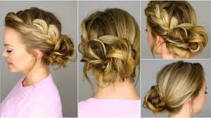 Learn how to create an amazingly intricate braid bun style with waterfall and french braids for medium long hair. French Braid Into Messy Bun Youtube