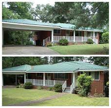 The shingles were embossed with designs and sold as individual shingles, interlocking individual shingles, and strips of roofing embossed to appear to be a row of. Should I Paint The Brick On A Green Tin Roof Home If Yes What Color