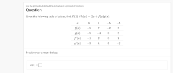 There is always a pattern in the way input values (x) and the output values (y) are related which is given by the function rule. Solved Use The Product Rule To Find The Derivative Of A P Chegg Com