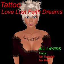 *free* shipping on qualifying offers. Second Life Marketplace Tattoo Love Lust Faith Dreams