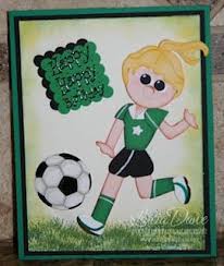 Design fut 21 cards with our card generator. Ink Me Baby One More Time Soccer Girl By Anita Punch Art Kids Cards Punch Art Ideas