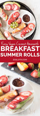 Easy Vegan Breakfast Summer Rolls Diary Of An Exsloth Recipe Healthy Breakfast Recipes Vegan Breakfast Easy Summer Rolls