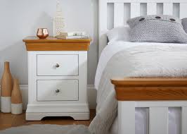 2 drawer white bedside tables. Farmhouse White Painted Oak 2 Drawer Bedside Table Free Delivery Top Furniture