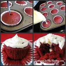 Red Velvet Cupcakes Filled With Vanilla Pudding Gathered In The Kitchen Velvet Cupcakes Red Velvet Cupcakes Red Velvet Cupcakes Recipe
