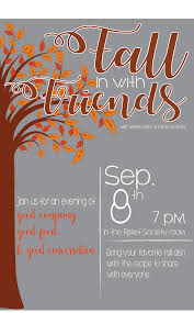 Relief society progressive dinner theme. Fall Relief Society Enrichment Activity Invitation Fall In With Friends Lds Relief Society Activities Relief Society Activities Relief Society