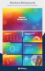 By default, your background changes will only apply to the active slide.you can hold ctrl / ⌘ command and click each slide in the slide list that you want to change it too. Surround Yourself With The Full Spectrum Of Colors By Editing This Free Ppt Template And Google Slides Th Google Slides Rainbow Background Powerpoint Templates