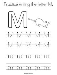Practice Writing The Letter M Coloring Page Writing Practice Lettering Letter Practice Sheets