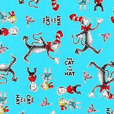 Robert Kaufman Dr Seuss The Cat In The Hat 4 Aqua Characters Dr Seuss Fabric Kids Fabric Aqua Fabric